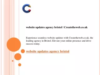 website updates agency bristol  Createtheweb.co.uk