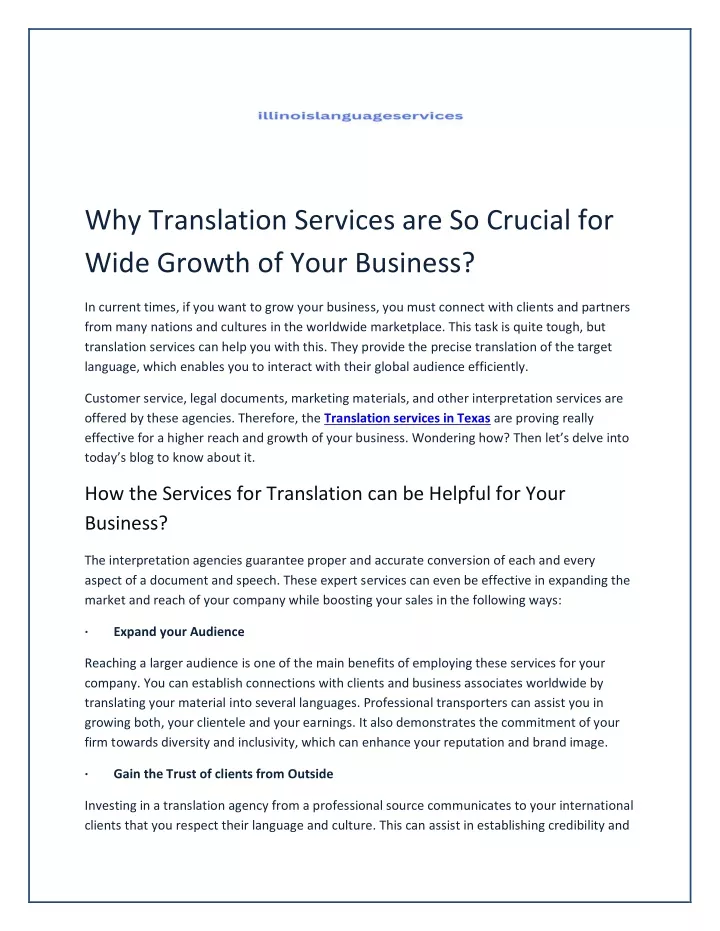 why translation services are so crucial for wide