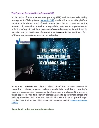 the power of customization in dynamics 365