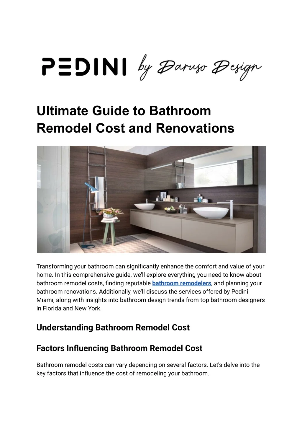 PPT - Bathroom Remodel Cost and Renovations PowerPoint Presentation ...