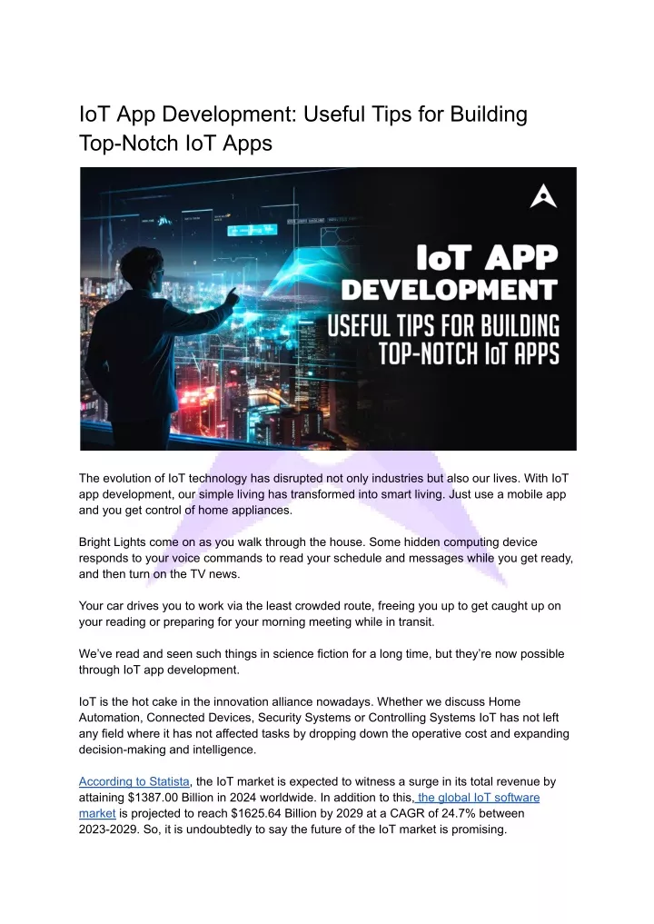 iot app development useful tips for building