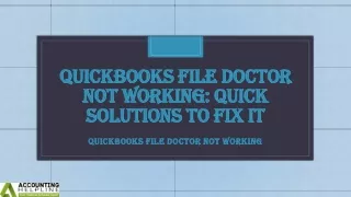 quickbooks file doctor not working quick solutions to fix it