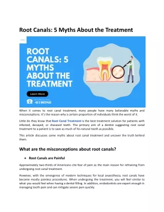Root Canals: 5 Myths About the Treatment