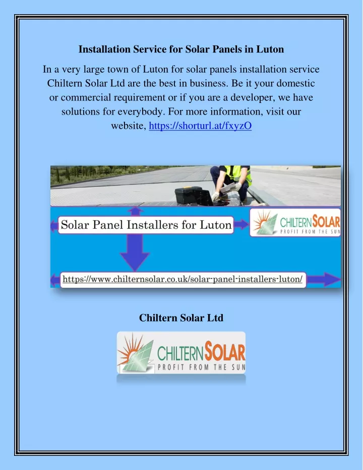 installation service for solar panels in luton