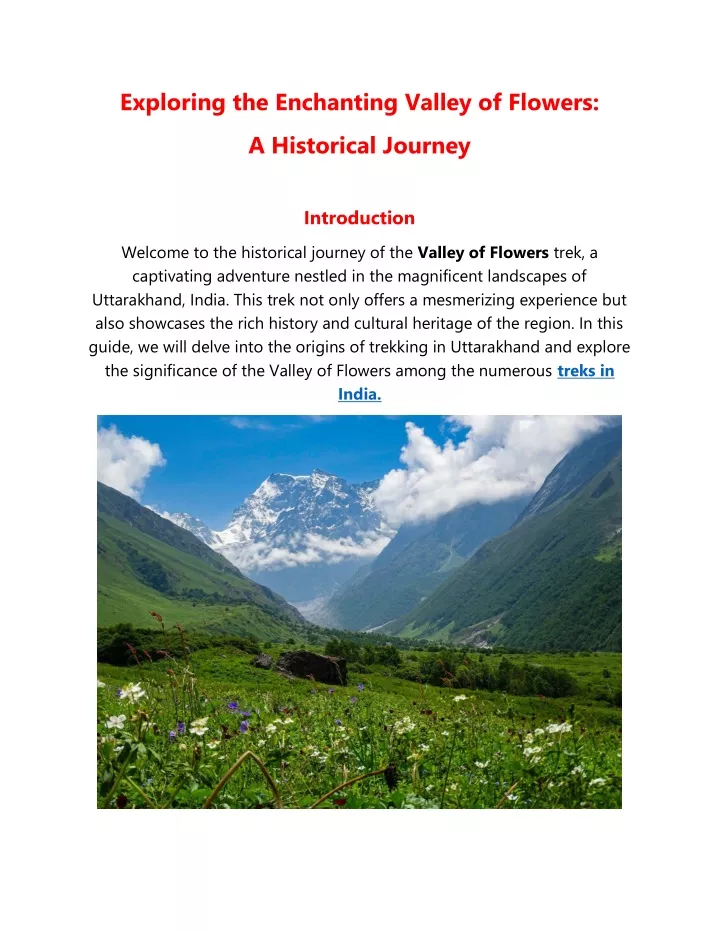 exploring the enchanting valley of flowers