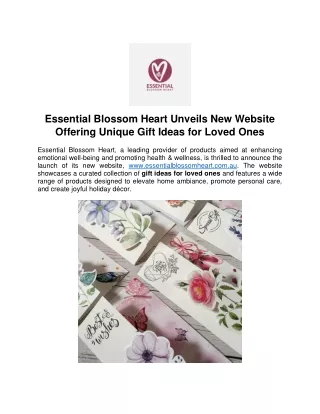 Essential Blossom Heart Unveils New Website Offering Unique Gift Ideas for Loved Ones