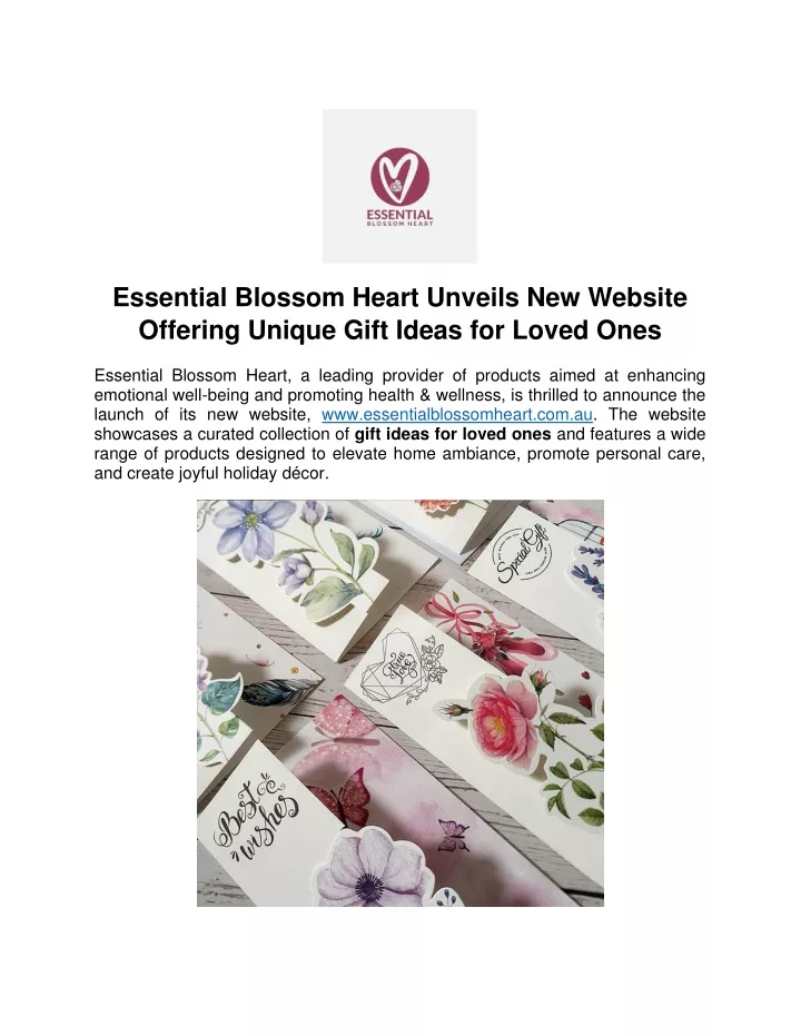 essential blossom heart unveils new website