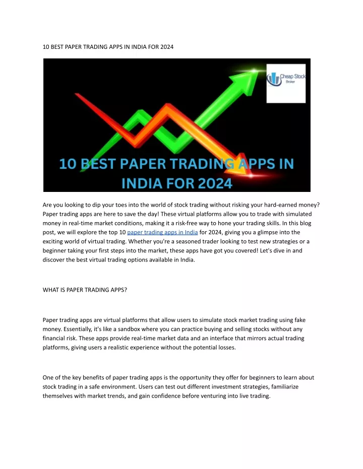 PPT 10 BEST PAPER TRADING APPS IN INDIA FOR 2024 docx PowerPoint 