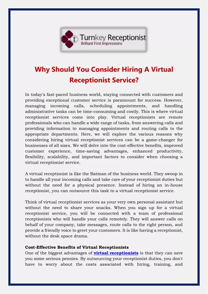 why should you consider hiring a virtual