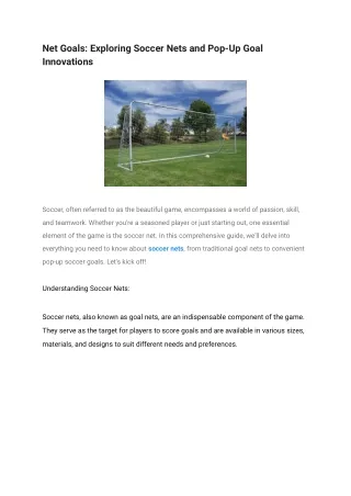 Net Goals_ Exploring Soccer Nets and Pop-Up Goal Innovations