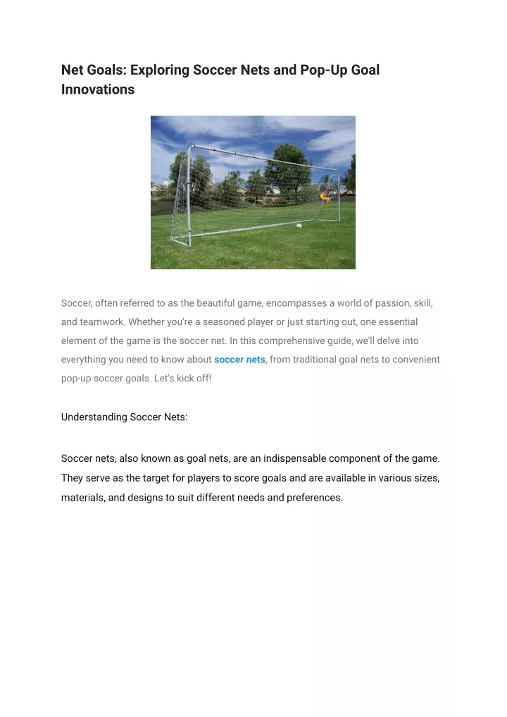 net goals exploring soccer nets and pop up goal