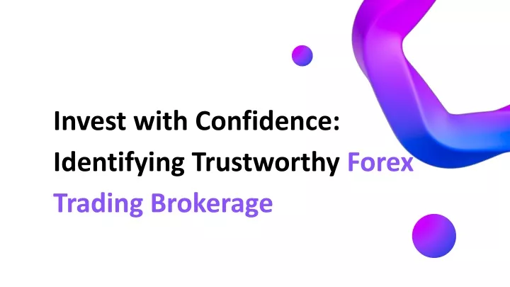 invest with confidence identifying trustworthy