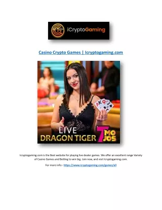 Casino Crypto Games | Icryptogaming.com