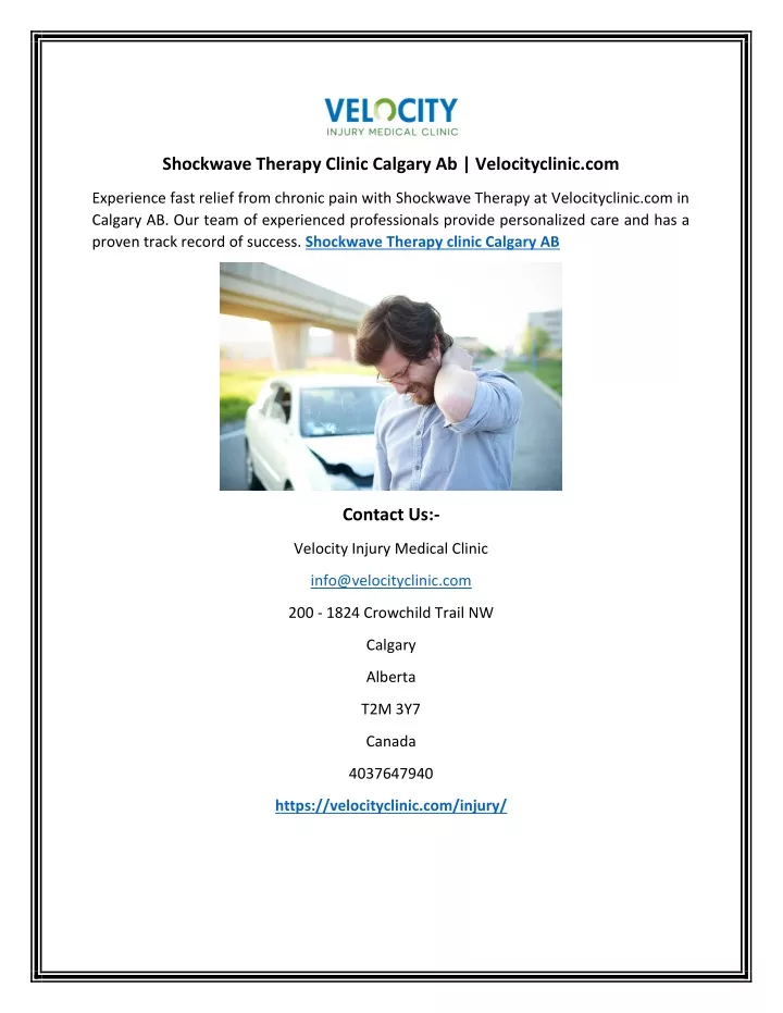 shockwave therapy clinic calgary