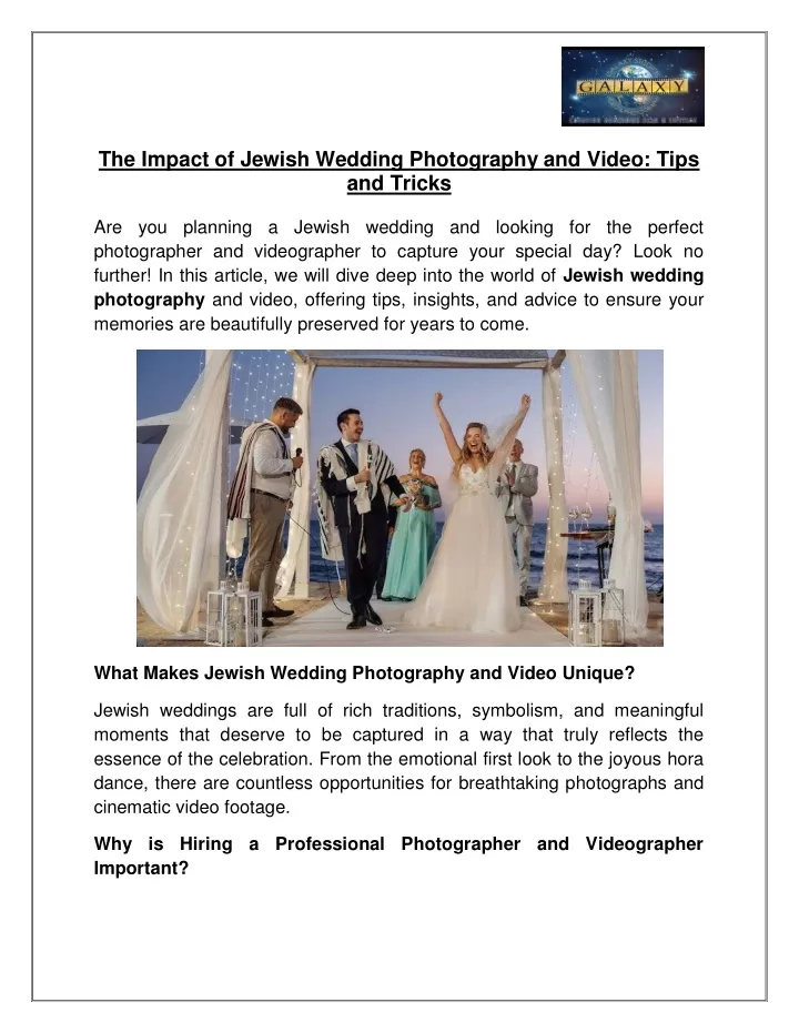 the impact of jewish wedding photography