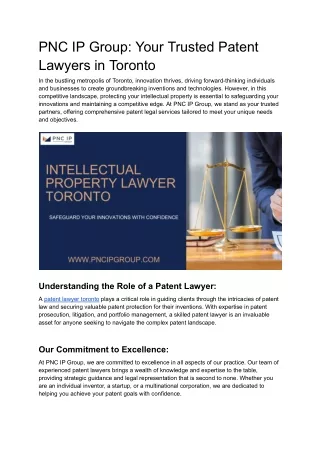 patent lawyer toronto