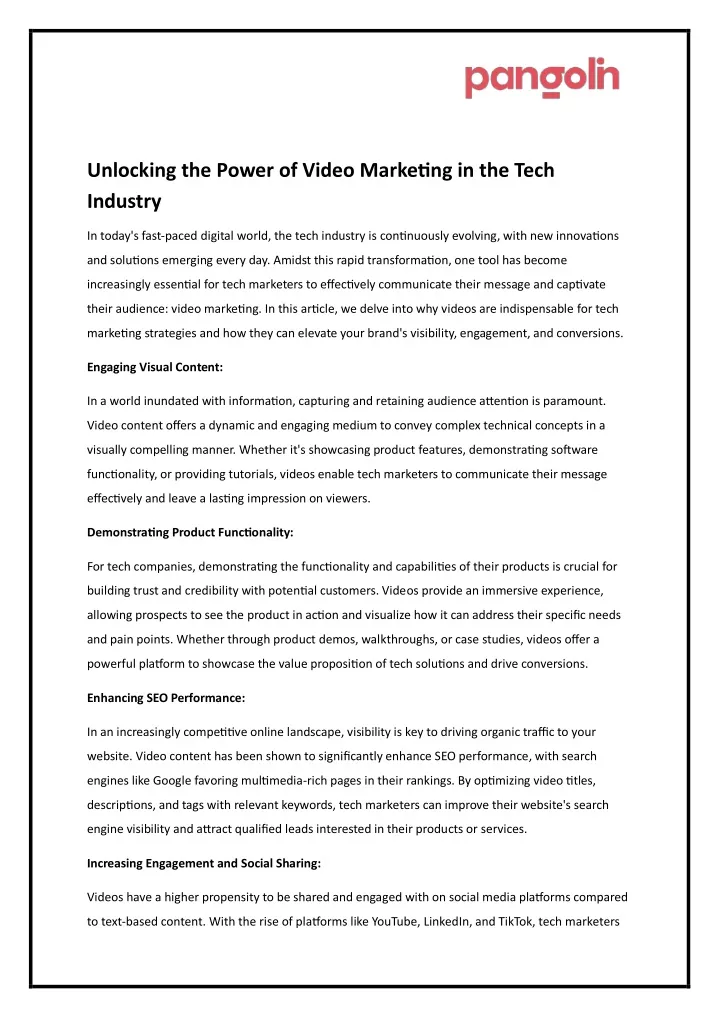 unlocking the power of video marketing