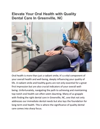 Expert Dental Care in Greenville, NC
