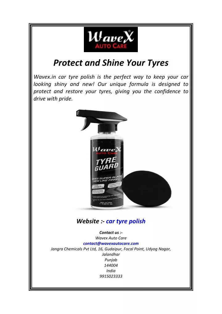 protect and shine your tyres
