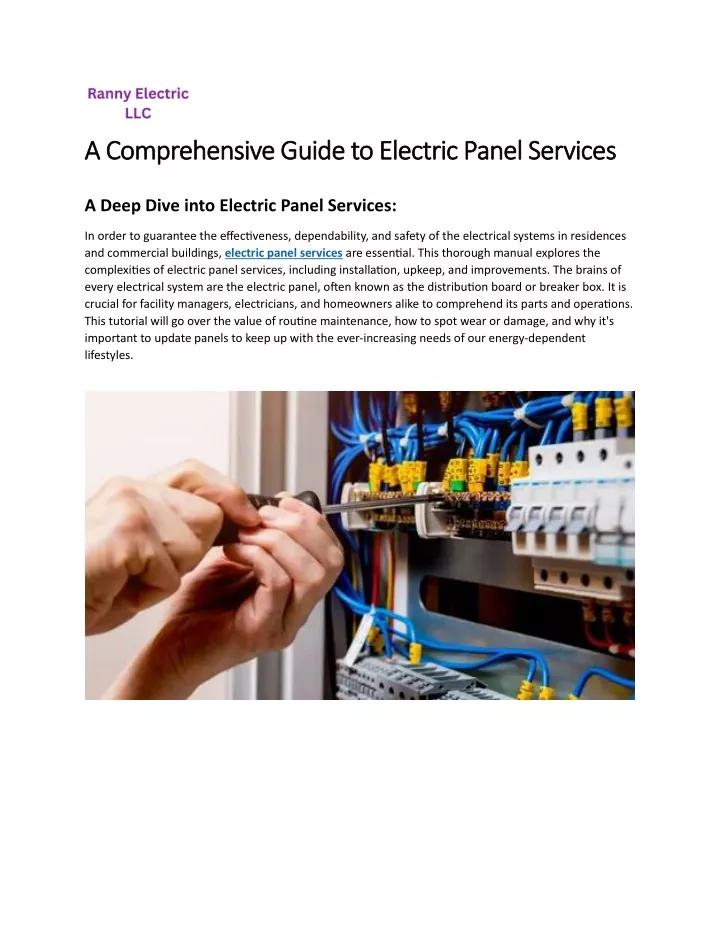 a comprehensive guide to electric panel service
