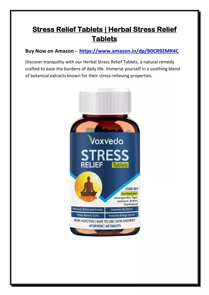 stress relief tablets herbal stress relief stress