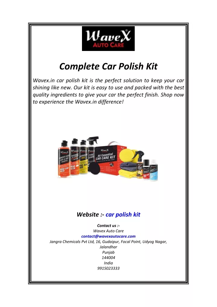 complete car polish kit