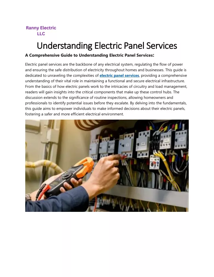 understanding electric panel service