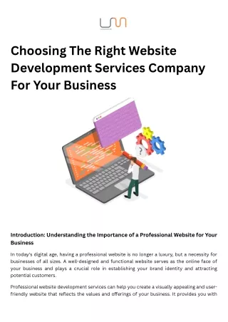 Choosing The Right Website Development Services Company For Your Business