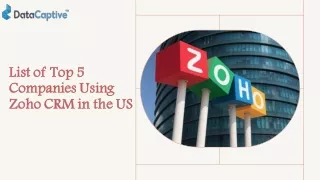 List of Top 5 Companies Using Zoho CRM in the US