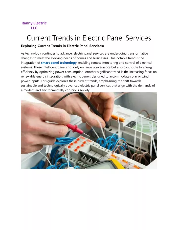 current trends in electric panel services