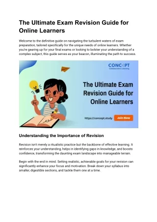 The Ultimate Exam Revision Guide for Online Learners