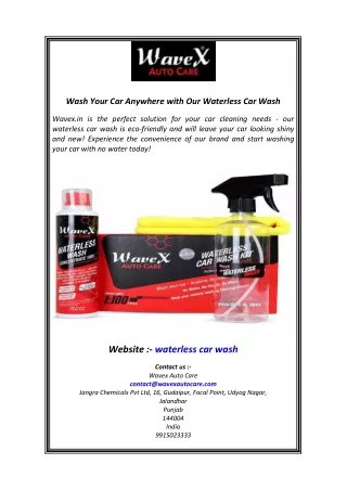 Wash Your Car Anywhere with Our Waterless Car Wash