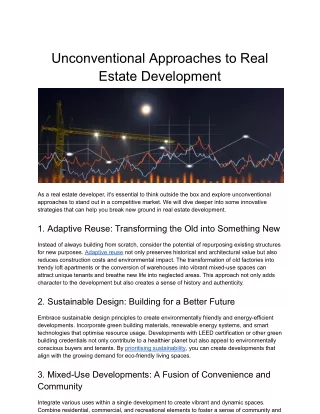 Unconventional Approaches to Real Estate Development