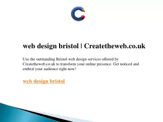 web design bristol  Createtheweb.co.uk