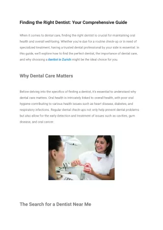 Finding the Right Dentist_ Your Comprehensive Guide