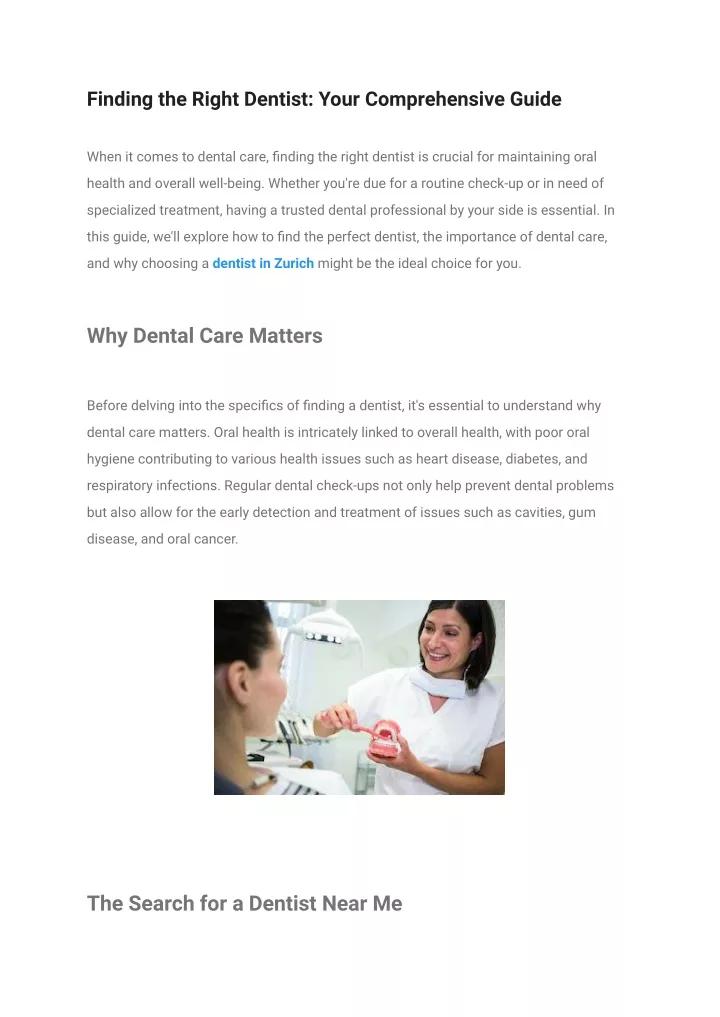 finding the right dentist your comprehensive guide