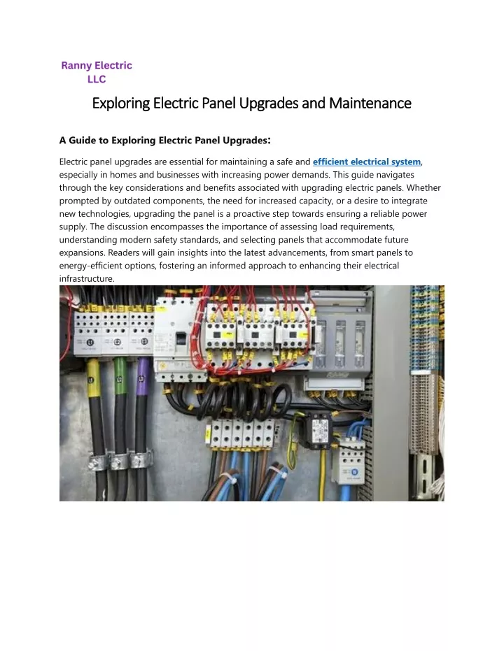 exploring electric panel upgrades and maintenanc