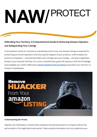 Defending Your Territory A Comprehensive Guide to Removing Amazon Hijackers and Safeguarding Your Listings