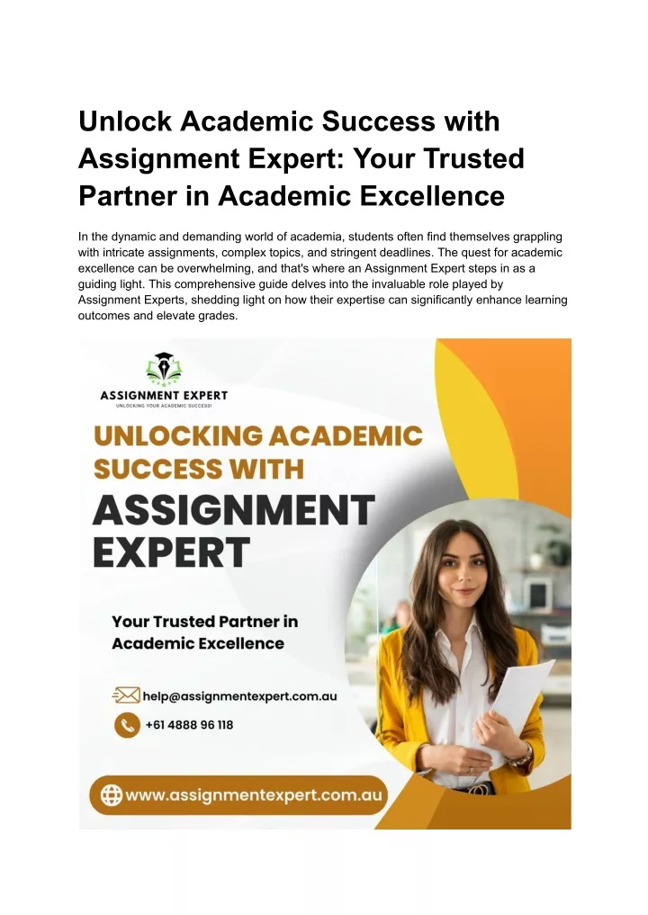 unlock academic success with assignment expert