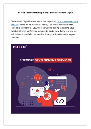 hi tech sitecore development services pattem