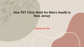 How TRT Clinic Work for Men's Health in New Jersey