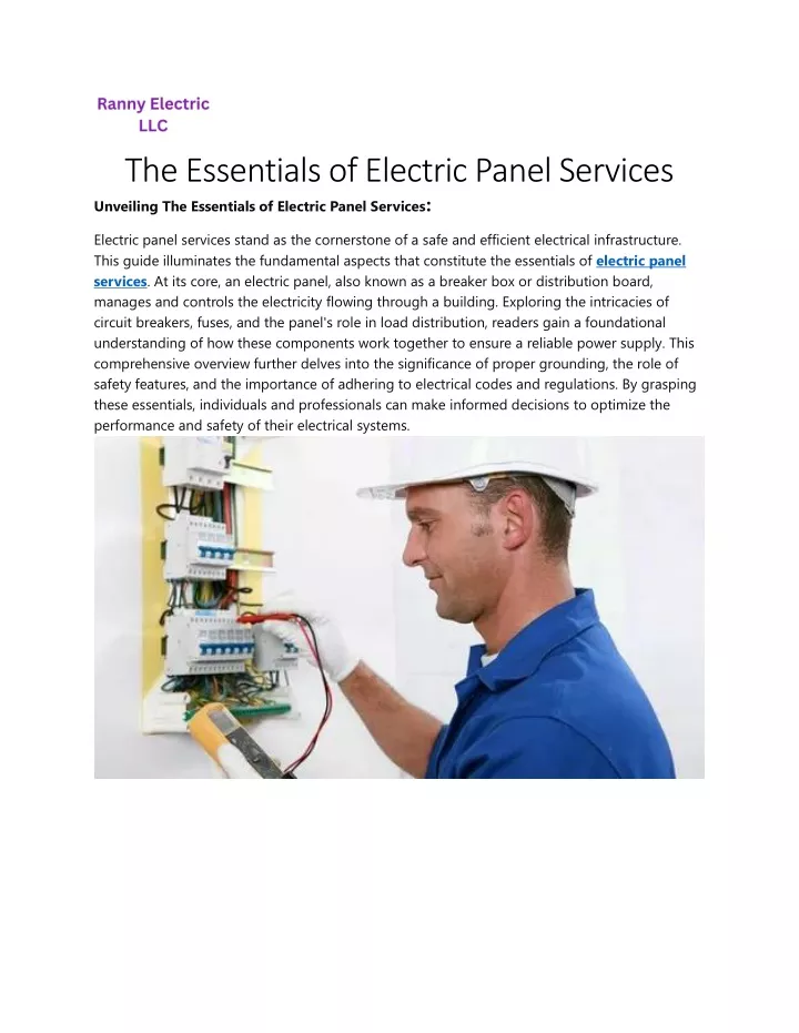 the essentials of electric panel services