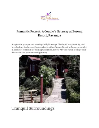 Romantic Retreat_ A Couple’s Getaway at Borong Resort, Ravangla