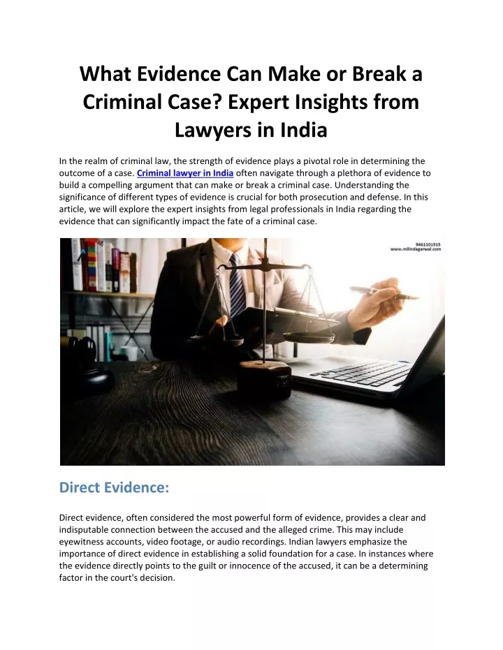 what evidence can make or break a criminal case