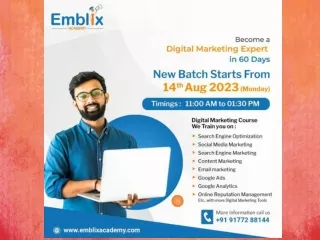 Emblix Academy is Providing Best Digital Marketing Courses In Hyderabad.