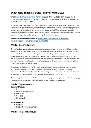 diagnostic imaging services market overview