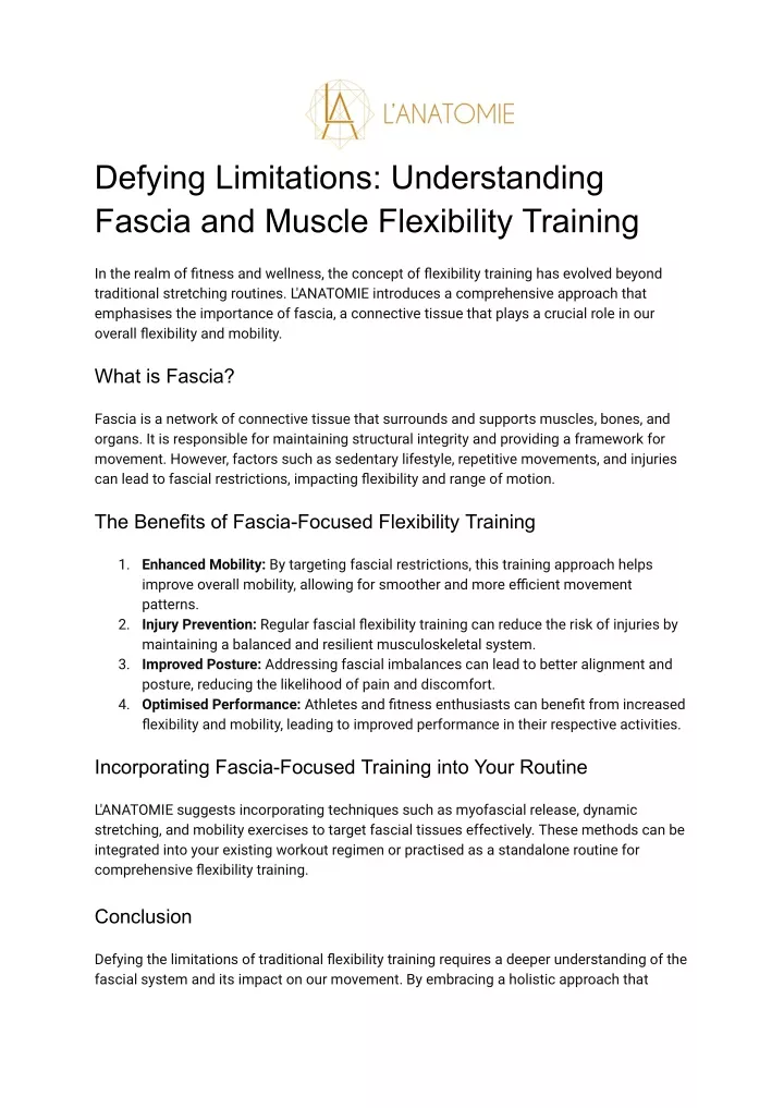 defying limitations understanding fascia