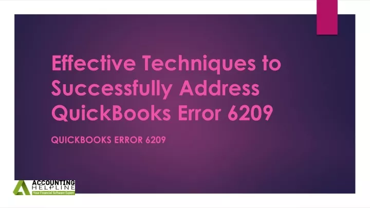 effective techniques to successfully address quickbooks error 6209