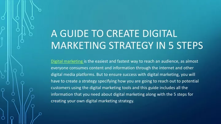 a guide to create digital marketing strategy