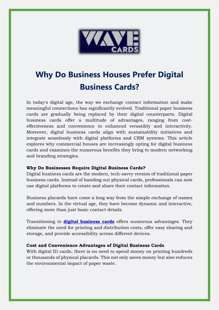 why do business houses prefer digital business